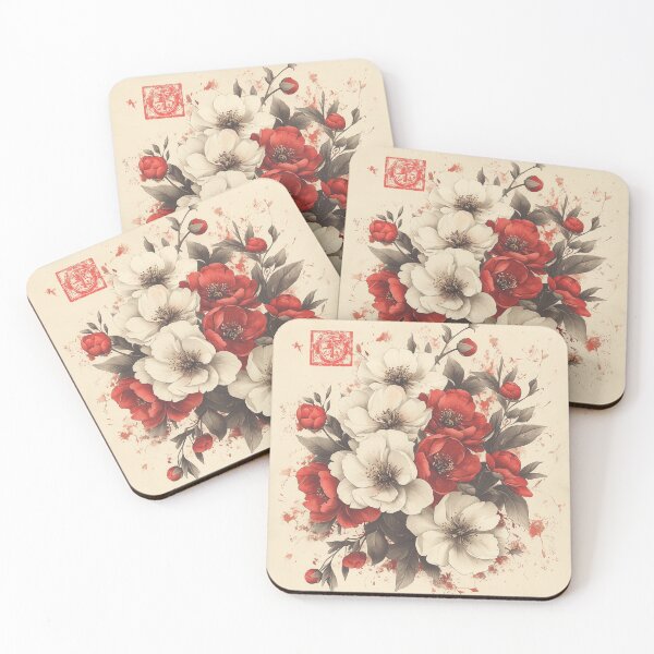 Item preview, cluster of peonies and cherry blossoms designed and sold by SetMyHeart.
