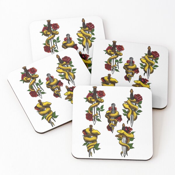 Item preview, Roses snakes and daggers tattoo style designed and sold by LeahcarsArt.