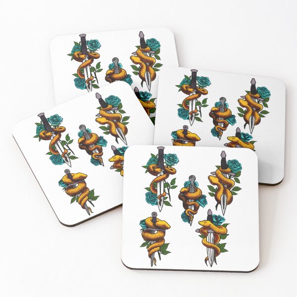 Item preview, Copy of Roses snakes and daggers tattoo style designed and sold by LeahcarsArt.