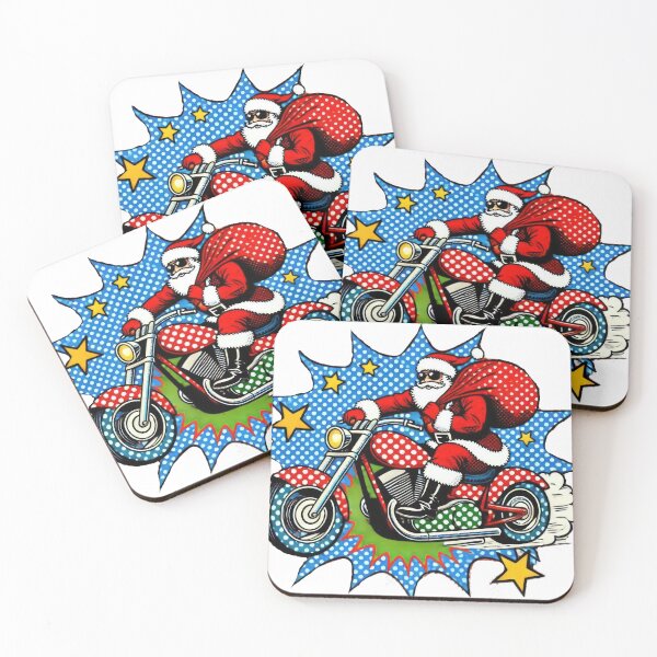 Item preview, Christmas Vintage pop art Santa Claus with motorbike,Santa Claus ,christmas Vintage designed and sold by Expressions-Sel.