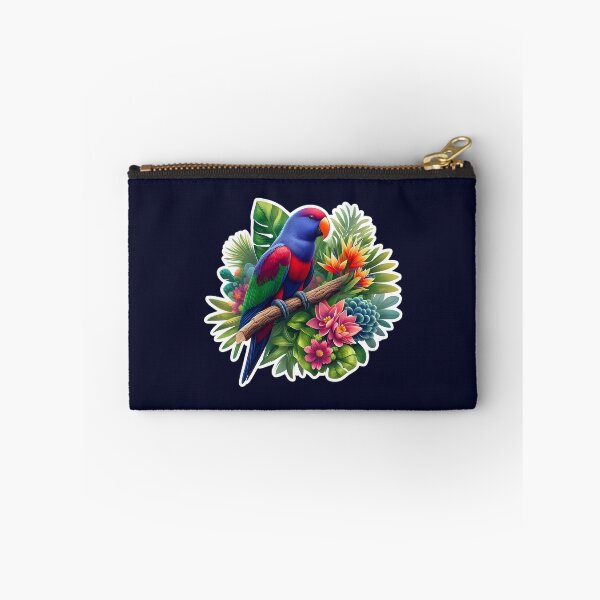 Item preview, Vibrant Eclectus Parrot with Tropical Foliage and Flowers Art Print designed and sold by Psycho-Crazy.