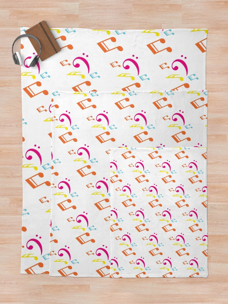 Thumbnail 5 of 6, Throw Blanket, Colorful Musical Note designed and sold by RubyCollection.