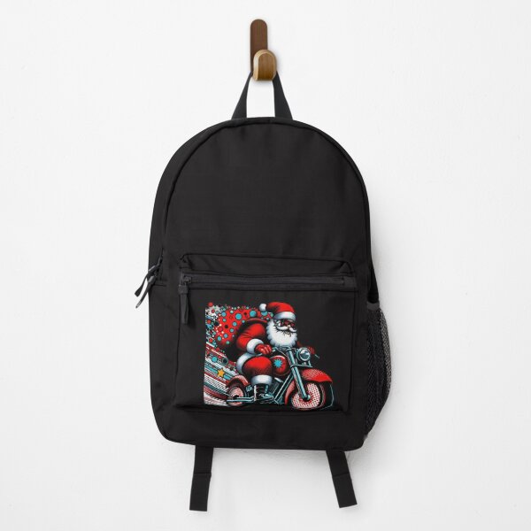 Item preview, Christmas Vintage pop art Santa Claus with motorbike and a sack on the back,Santa Claus ,christmas Vintage designed and sold by Expressions-Sel.