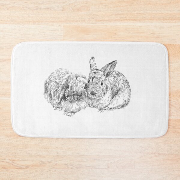 Item preview, Cute Love Bunny Couple Snuggle Up Graphite Drawing  designed and sold by fancysarah.