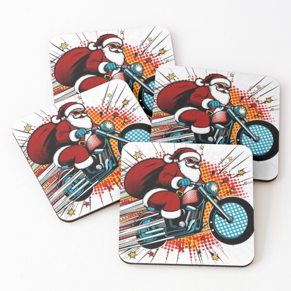 Item preview, Christmas Vintage pop art Santa Claus with motorcycle,Santa Claus ,christmas Vintage designed and sold by Expressions-Sel.
