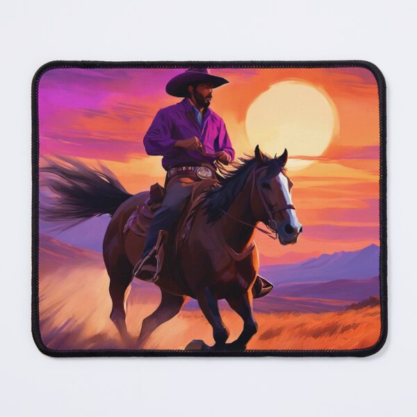 Item preview, Cowboy on a Horse Rides the Plains at Sunset designed and sold by Niko Pantele.