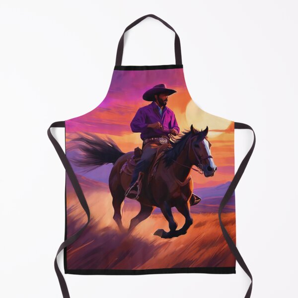 Item preview, Cowboy on a Horse Rides the Plains at Sunset designed and sold by Niko Pantele.