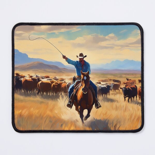 Item preview, Rancher on a Horse Rides the Plains  designed and sold by Niko Pantele.