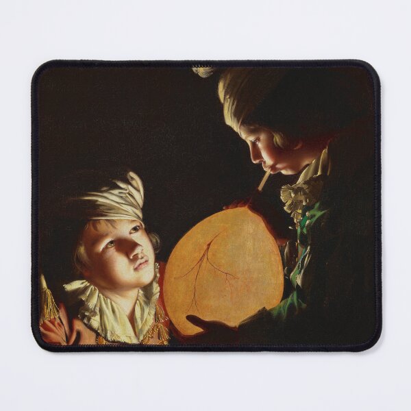 Item preview, Two Boys with a Bladder 1767 by Joseph Wright of Derby, british, Romantic Era designed and sold by HistoryOnWalls.