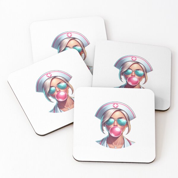 Item preview, Nurse blowing a bubble designed and sold by STTdezign.