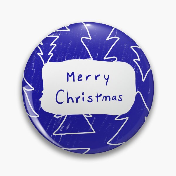 Item preview, Blue and White Merry Christmas  designed and sold by BookTalkBecky.