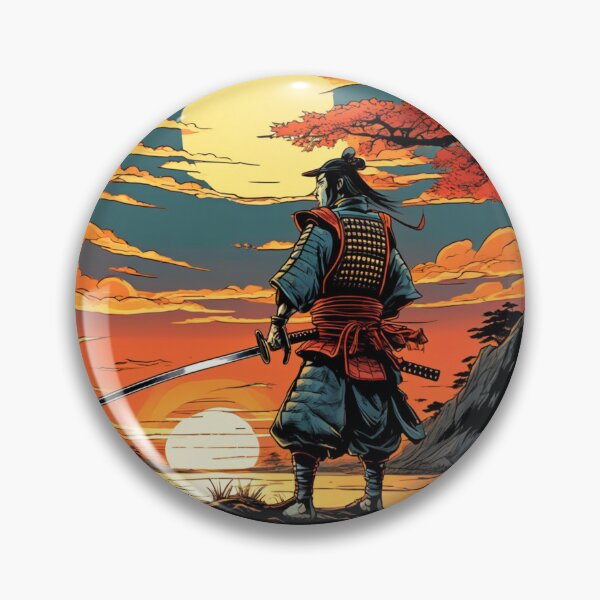 Item preview, Samurai Warrior Holds his Sword Watching the Sunset designed and sold by Niko Pantele.