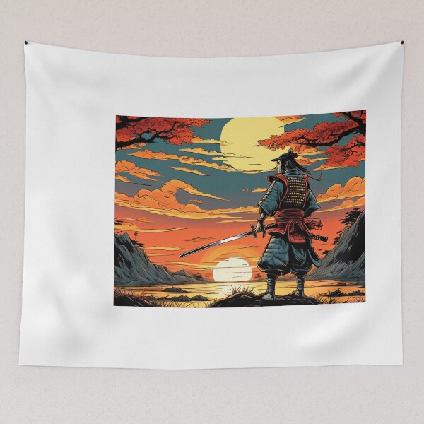 Item preview, Samurai Warrior Holds his Sword Watching the Sunset designed and sold by Niko Pantele.