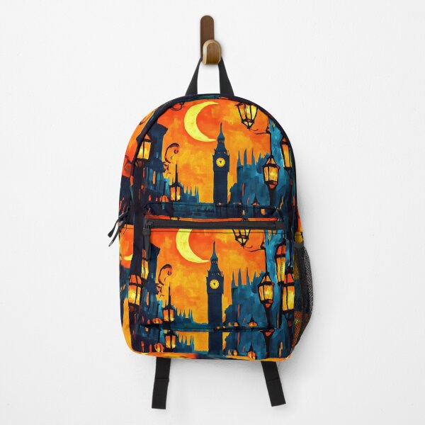 Item preview, Ramadan in London Featuring Crescent Moon and Big Ben Illuminated by Street Lamps designed and sold by OlfactoART Studio.