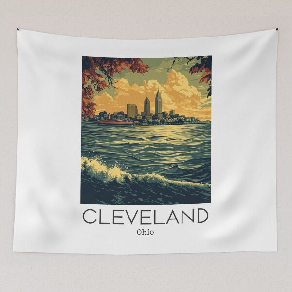 Item preview, A Vintage Travel Illustration of Cleveland - Ohio - US designed and sold by GoodOldVintage.