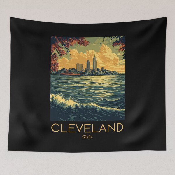 Item preview, A Vintage Travel Illustration of Cleveland - Ohio - US designed and sold by GoodOldVintage.
