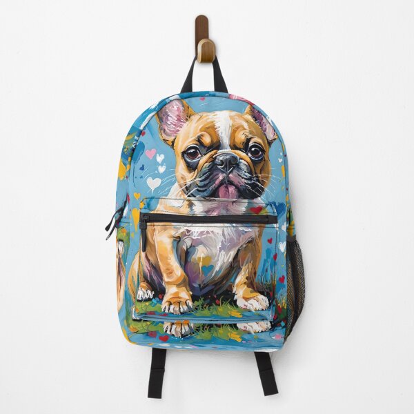 Item preview, Cute French Bulldog Surrounded by Colorful Hearts designed and sold by Yogibear & Rachelle .