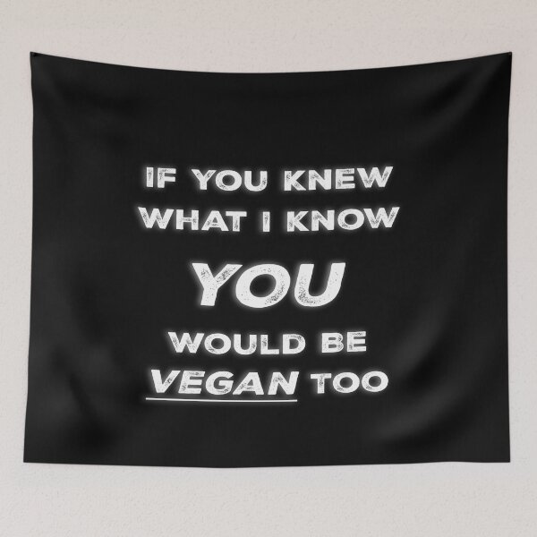 Item preview, "If you knew what I know, you would be vegan too" vegan t-shirt, animal rights tees, vegan hoodies, designed and sold by karinasalwaszka.