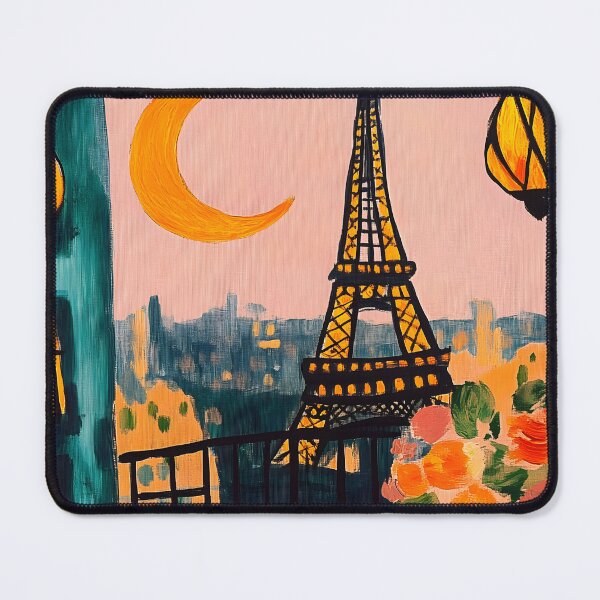 Item preview, Eiffel Tower at Sunset with Glowing Ramadan Lanterns and Romantic Roses on a Parisian Balcony Digital AI Art designed and sold by OlfactoART Studio.