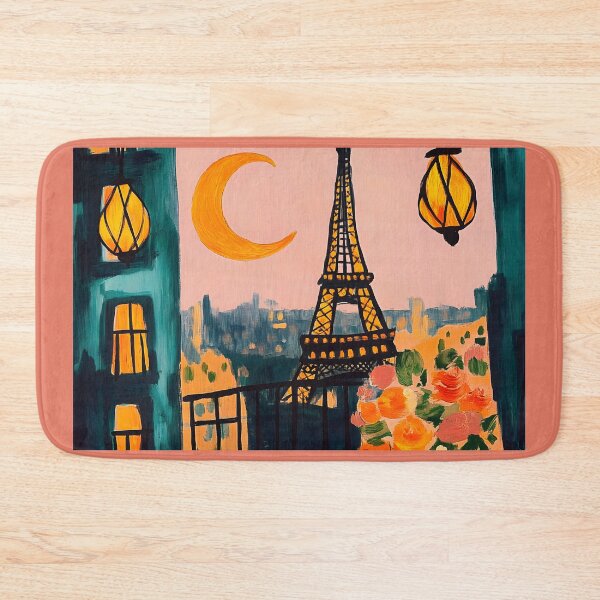 Item preview, Eiffel Tower at Sunset with Glowing Ramadan Lanterns and Romantic Roses on a Parisian Balcony Digital AI Art designed and sold by OlfactoART Studio.