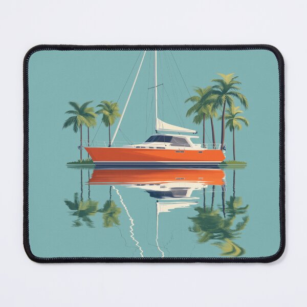 Item preview, SAILING PARADISE FREEDOM SAIL BOAT PALM TREES designed and sold by NikoDeeko.