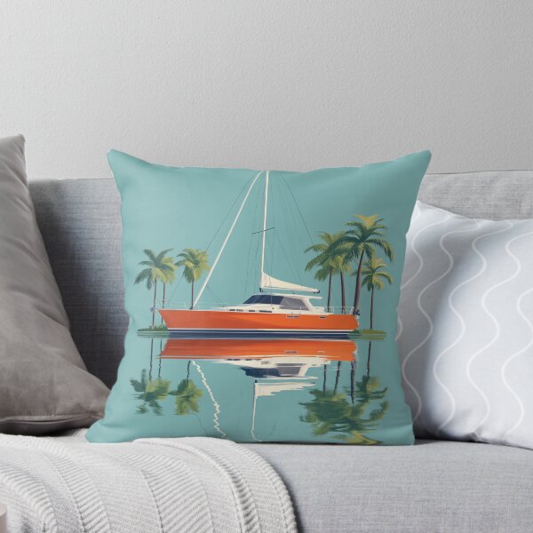 Item preview, SAILING PARADISE FREEDOM SAIL BOAT PALM TREES designed and sold by NikoDeeko.
