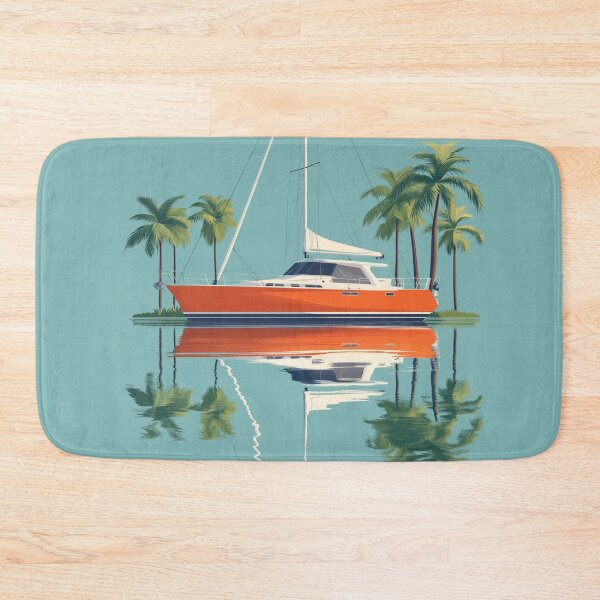 Item preview, SAILING PARADISE FREEDOM SAIL BOAT PALM TREES designed and sold by NikoDeeko.