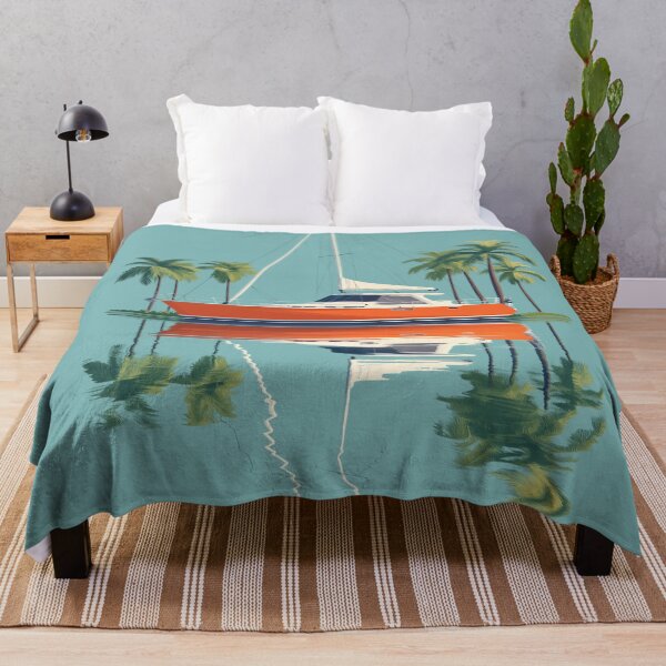 Item preview, SAILING PARADISE FREEDOM SAIL BOAT PALM TREES designed and sold by NikoDeeko.