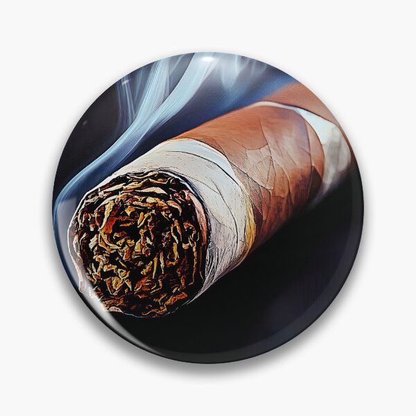 Item preview, Digital AI Art of a Cigar Emitting Delicate Smoke Against Dark Background, Highlighting Intricate Structure designed and sold by OlfactoART Studio.