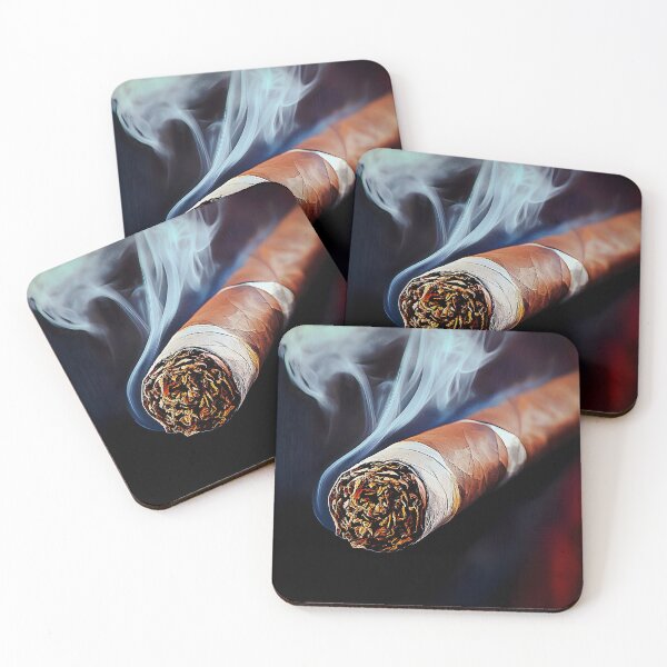 Item preview, Digital AI Art of a Cigar Emitting Delicate Smoke Against Dark Background, Highlighting Intricate Structure designed and sold by OlfactoART Studio.