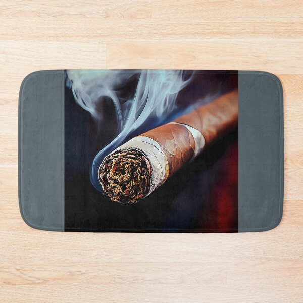 Item preview, Digital AI Art of a Cigar Emitting Delicate Smoke Against Dark Background, Highlighting Intricate Structure designed and sold by OlfactoART Studio.
