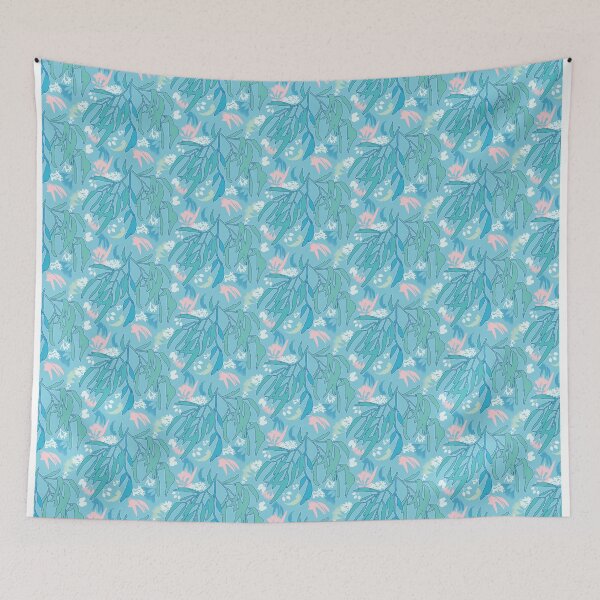 Item preview, Australian Eucalyptus Flowering Gum blue green pink designed and sold by blueidesign.