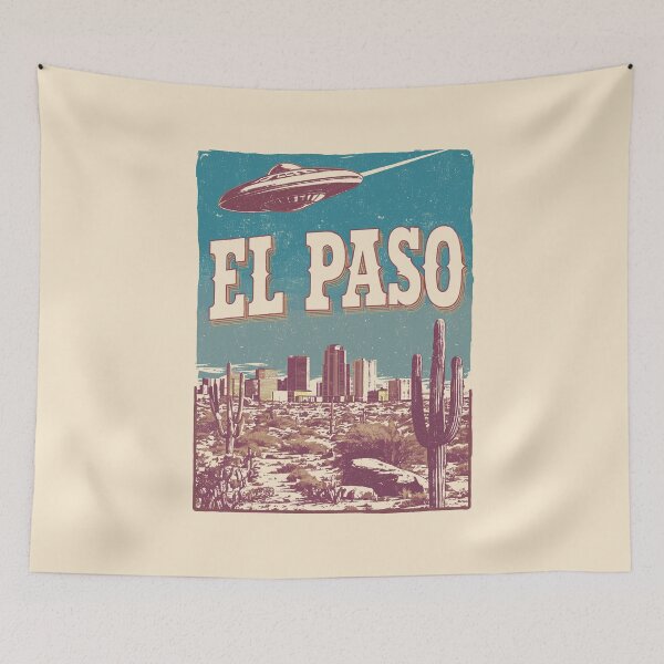 Item preview,  Retro El Paso UFO Desert Skyline  designed and sold by Mystikos Art.
