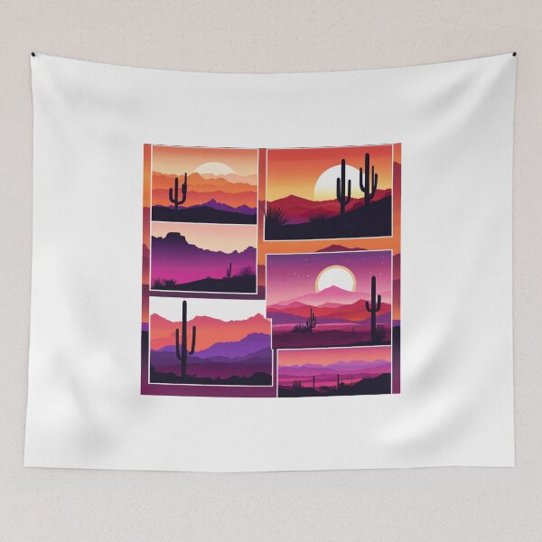 Item preview, Colorful Southwest Sunset and Cacti designed and sold by Niko Pantele.