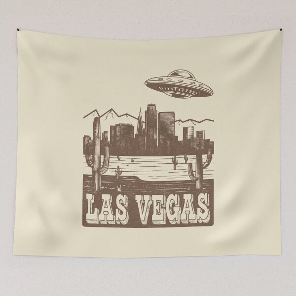 Item preview, Retro Las Vegas UFO Desert Skyline  designed and sold by Mystikos Art.