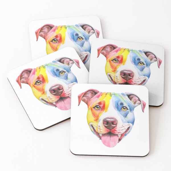 Item preview, Copy of Watercolor Rainbow Pitbull designed and sold by ninaaathomas.