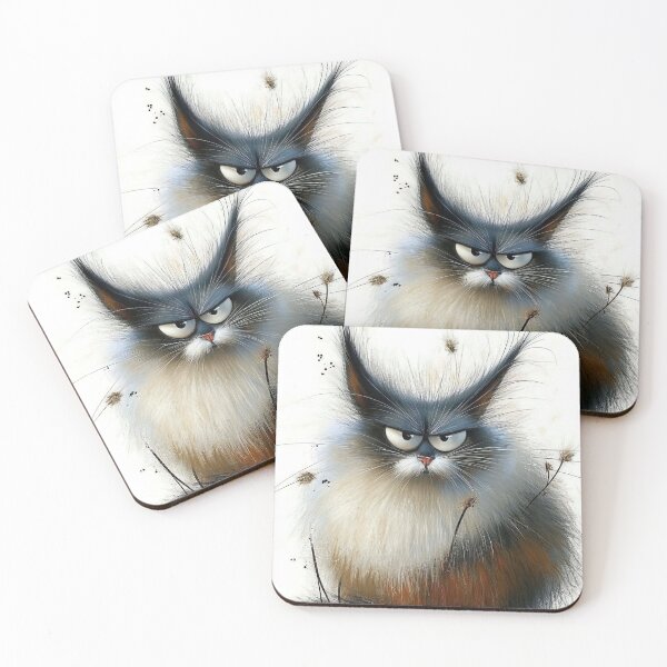 Item preview, "The Fluffy Grump: A Whimsical Portrait" designed and sold by bloorose.