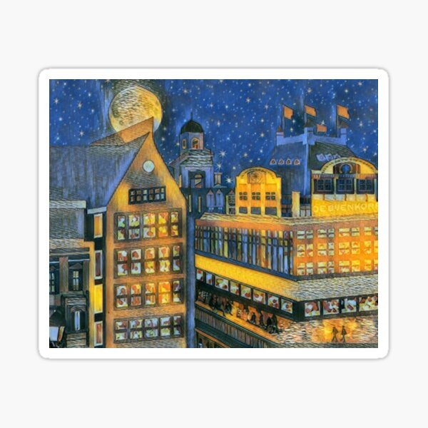A Night in Amsterdam, Van Gogh Style Sticker