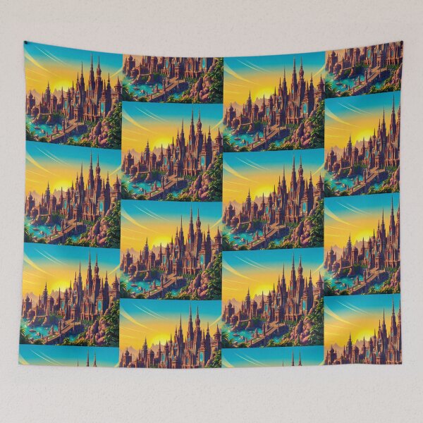 Item preview, Mystic Castles Vibrant Cityscapes Fantasy Architecture Landscapes Ancient designed and sold by ART ATTACK ZONE.
