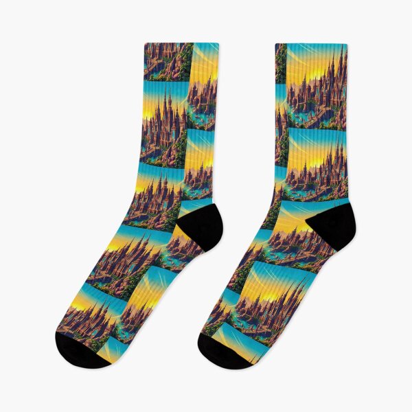 Item preview, Mystic Castles Vibrant Cityscapes Fantasy Architecture Landscapes Ancient designed and sold by ART ATTACK ZONE.