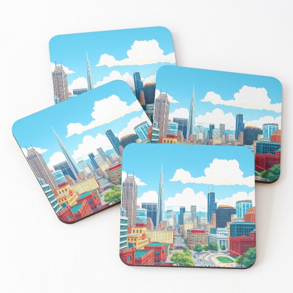 Item preview, Modern City Vibrant Cityscapes Fantasy Architecture Landscapes Ancient designed and sold by ART ATTACK ZONE.