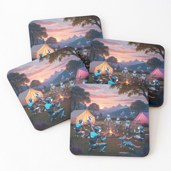 Item preview, Futuristic Camping Adventure With Robots And Sunset designed and sold by Dream Output .