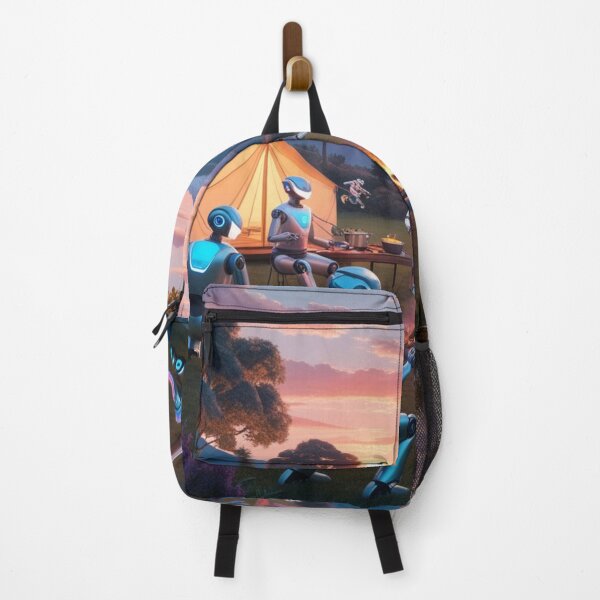 Item preview, Futuristic Camping Adventure With Robots And Sunset designed and sold by Dream Output .