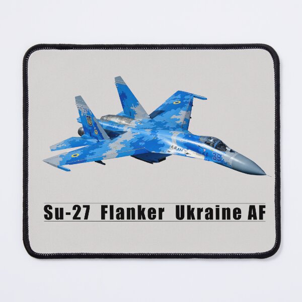 Item preview, Copie de Top view of an Ukrainian Su-27 Flanker Fighter Jet Flying Towards The Right designed and sold by blindphotog.