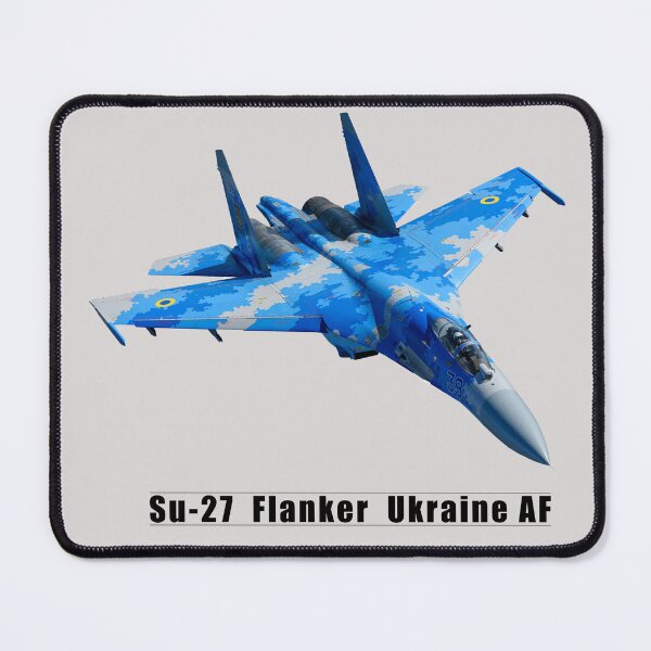 Item preview, Top view of an Ukrainian Su-27 Flanker Fighter Jet Flying Towards The Right designed and sold by blindphotog.