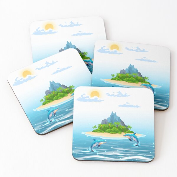 Item preview, dolphins playing in the sea of island designed and sold by ArsyCreation.