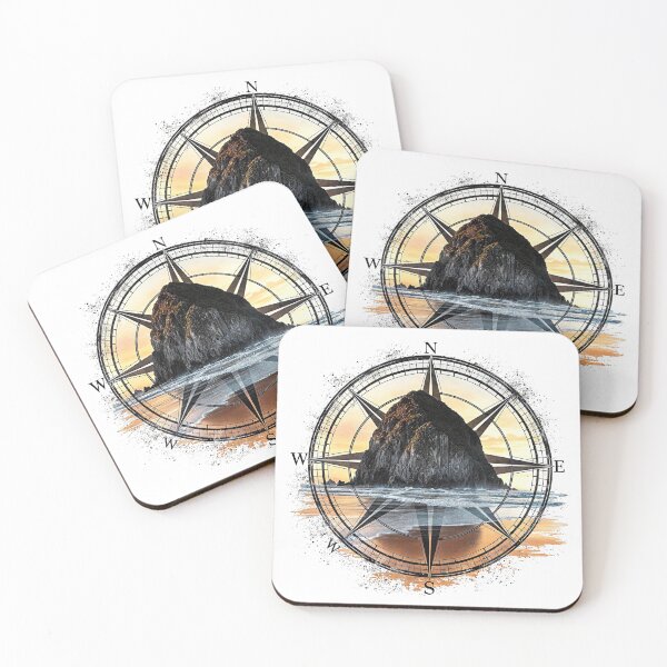 Item preview, Cannon Beach Sunset Compass Rose - Iconic Haystack Rock - Coastal Vibes Design designed and sold by H Jonas.