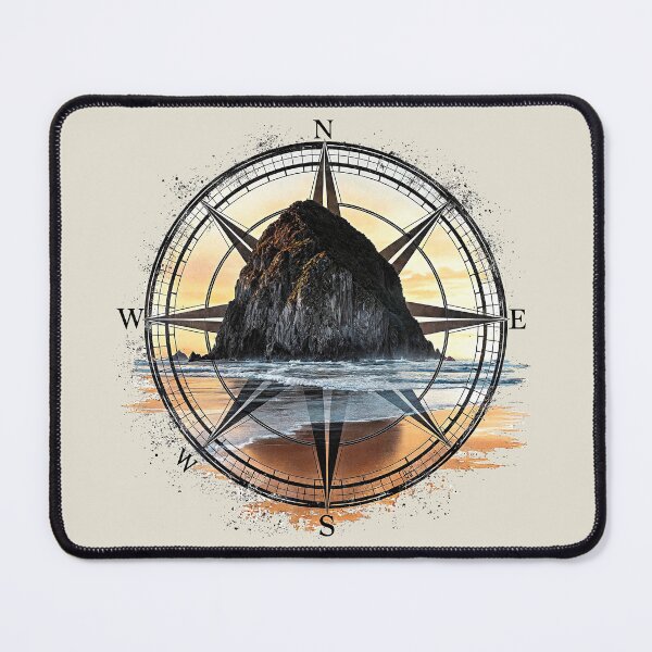 Item preview, Cannon Beach Sunset Compass Rose - Iconic Haystack Rock - Coastal Vibes Design designed and sold by H Jonas.