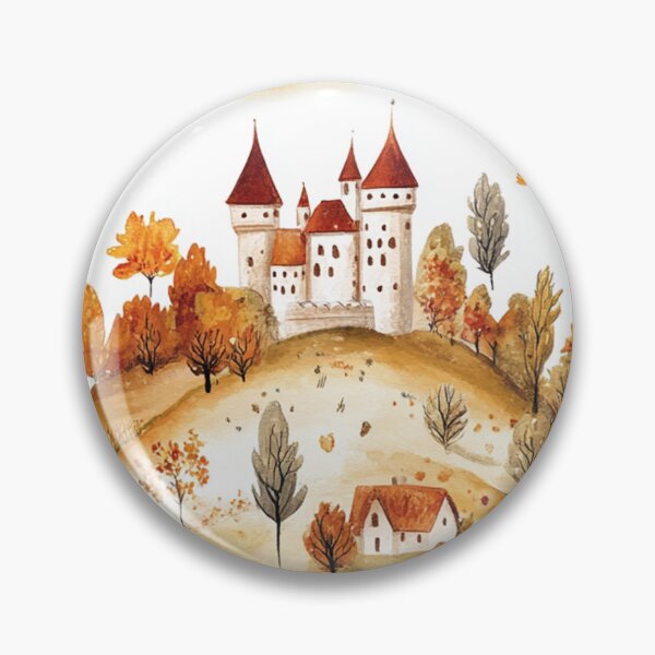 Item preview, Autumn Castles - Orange, Red and Green designed and sold by AquarellesWorks.