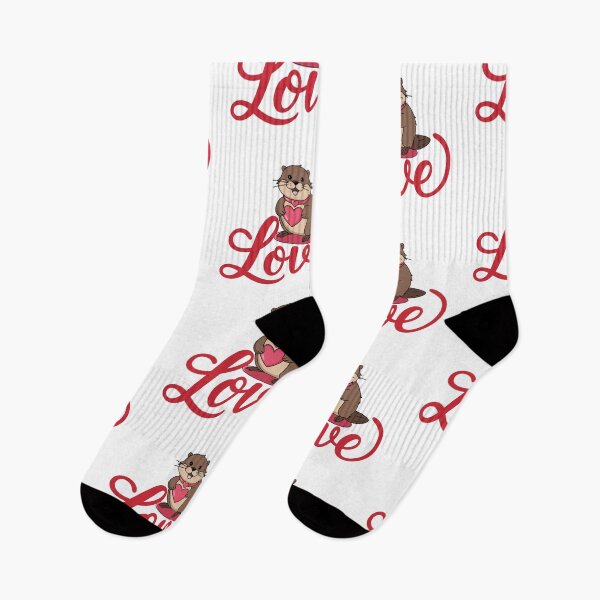 Item preview, Otter Themed Love Script Adorable Romantic Style designed and sold by Bliss Find And Design.